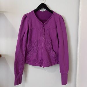 Prairie Underground Full Zip Magenta Pink Sweatshirt Top Jacket Large